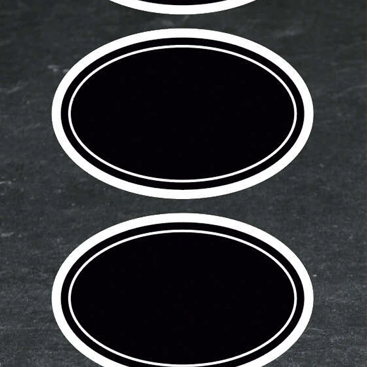 Apli Etiquetas Pizarra Ovaladas 65x41mm - Adhesivo Removible - 2 Hojas (10 Etiquetas) - Escritura con Tiza Liquida o Convencional - Borrado Facil - Id 1