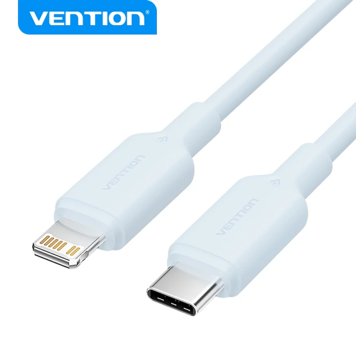 Vention Cable USB-C a Lightning - Conector Niquelado - Potencia 27W - Corriente 3A - 1M - Color Azul 1