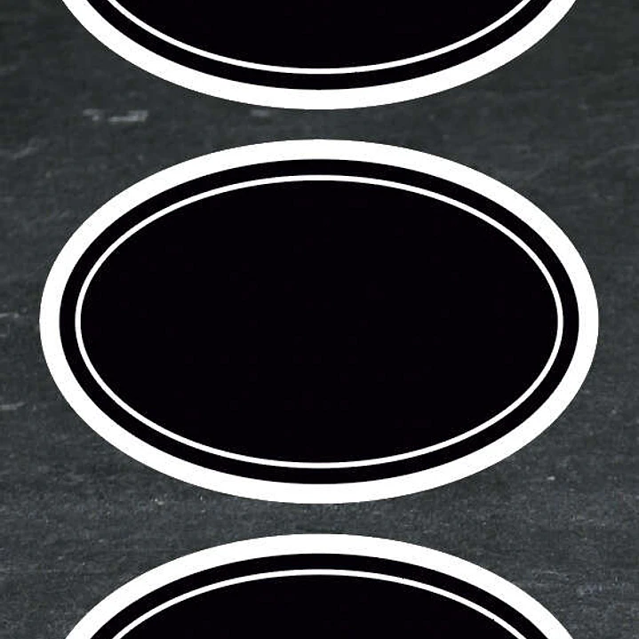 Apli Etiquetas Pizarra Ovaladas 80x50mm - Adhesivo Removible - 2 Hojas (8 Etiquetas) - Tiza Liquida o Convencional - Borrado Facil - Rotuladores Perma 1