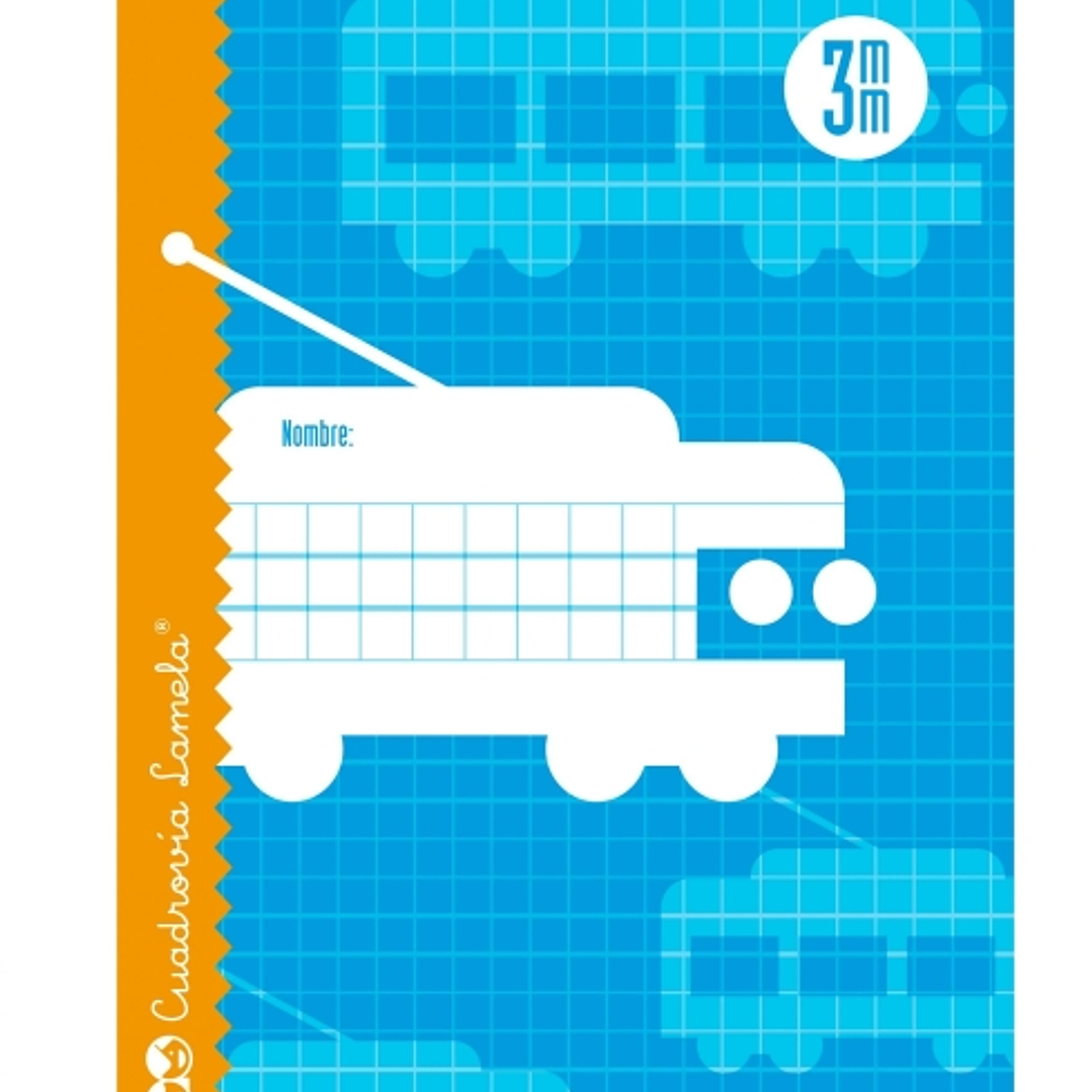 Lamela Libreta Grapada con 30 Hojas de 70g/m2 con Margen - Formato Cuarto - Pauta Cuadrovia de 3mm - Cubierta de Cartoncillo Plastificado - Papel Offs 1