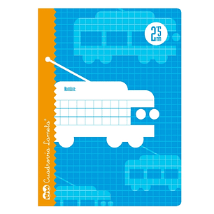 Lamela Libreta Grapada con 30 Hojas de 70g/m2 con Margen - Formato Cuarto - Pauta Cuadrovia de 2.5mm - Cubierta de Cartoncillo Plastificado - Papel Of