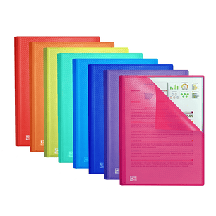 Oxford Urban A4 Carpeta de 30 Fundas Soldadas - Fundas de 50mic - Tapa de Plastico Translucido - Colores Surtidos