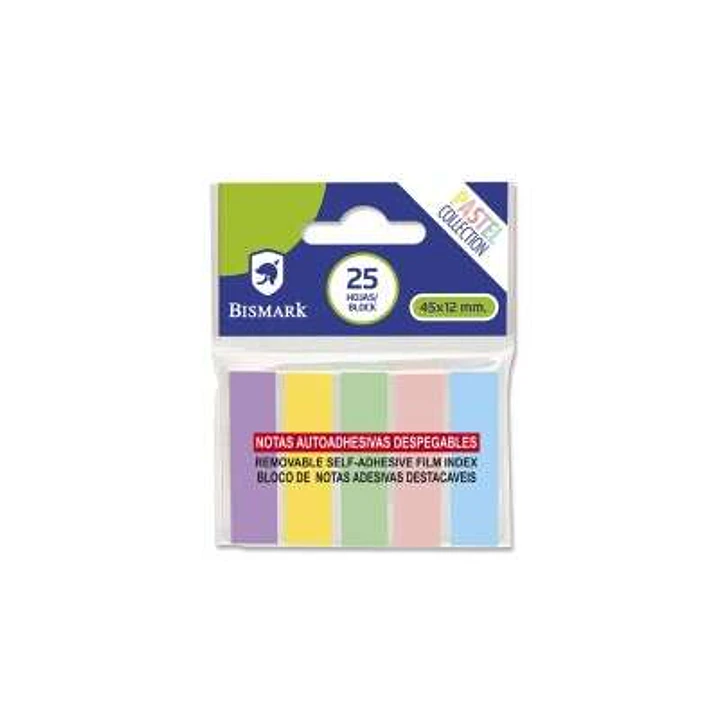 Bismark Pack de 125 Indices Adhesivos 45mm x 12mm - Colores Pastel Surtidos 1