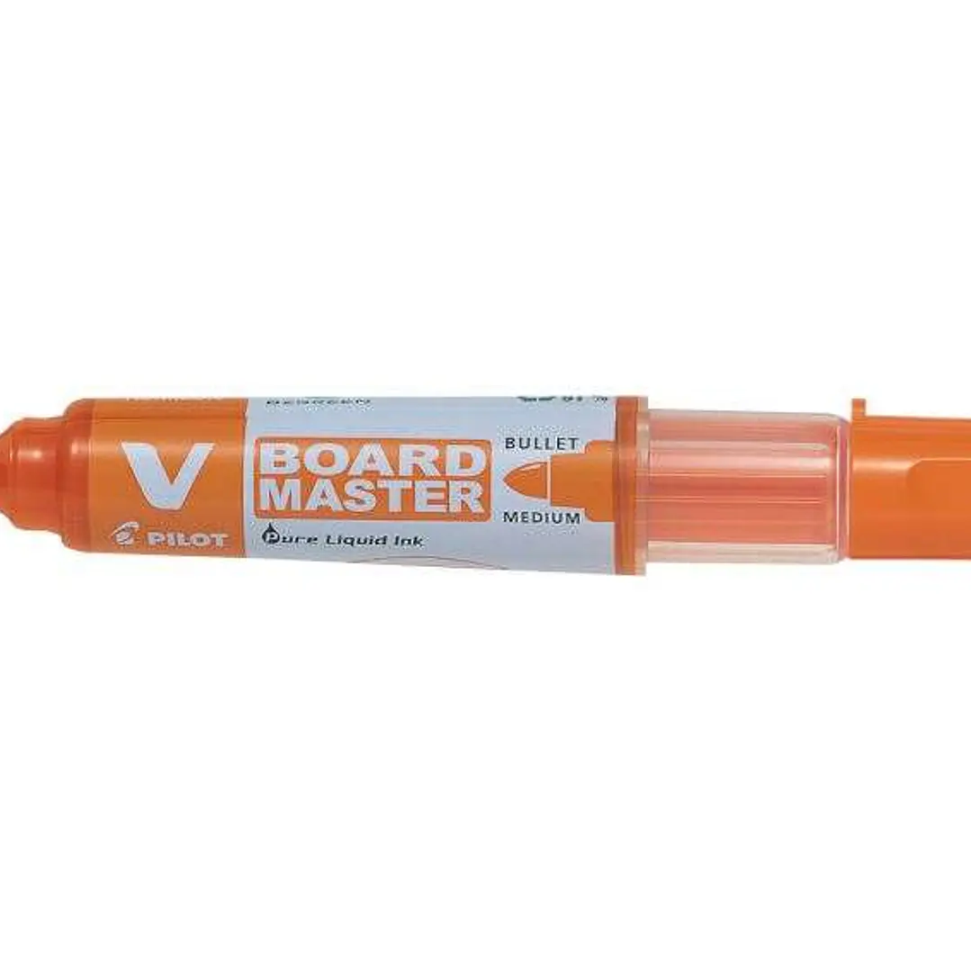 Pilot V-Board Master Begreen Rotulador para Pizarra Blanca - Punta Redonda 6mm - Trazo 2.3mm - 91% Plastico Reciclado - Recargable - Color Naranja 1
