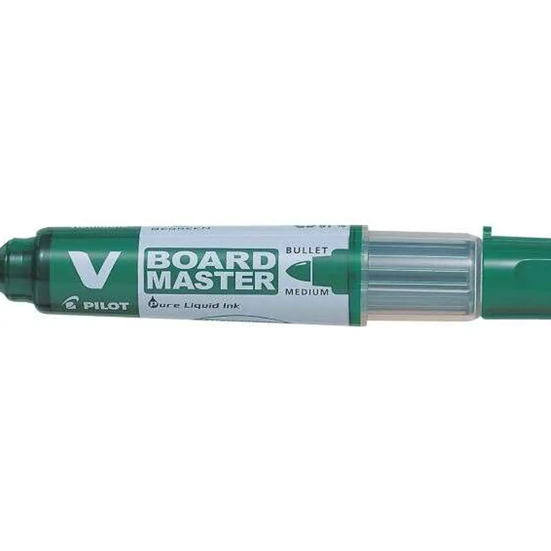 Pilot V-Board Master Begreen Rotulador para Pizarra Blanca - Punta Redonda 6mm - Trazo 2.3mm - 91% Plastico Reciclado - Recargable - Color Verde 1