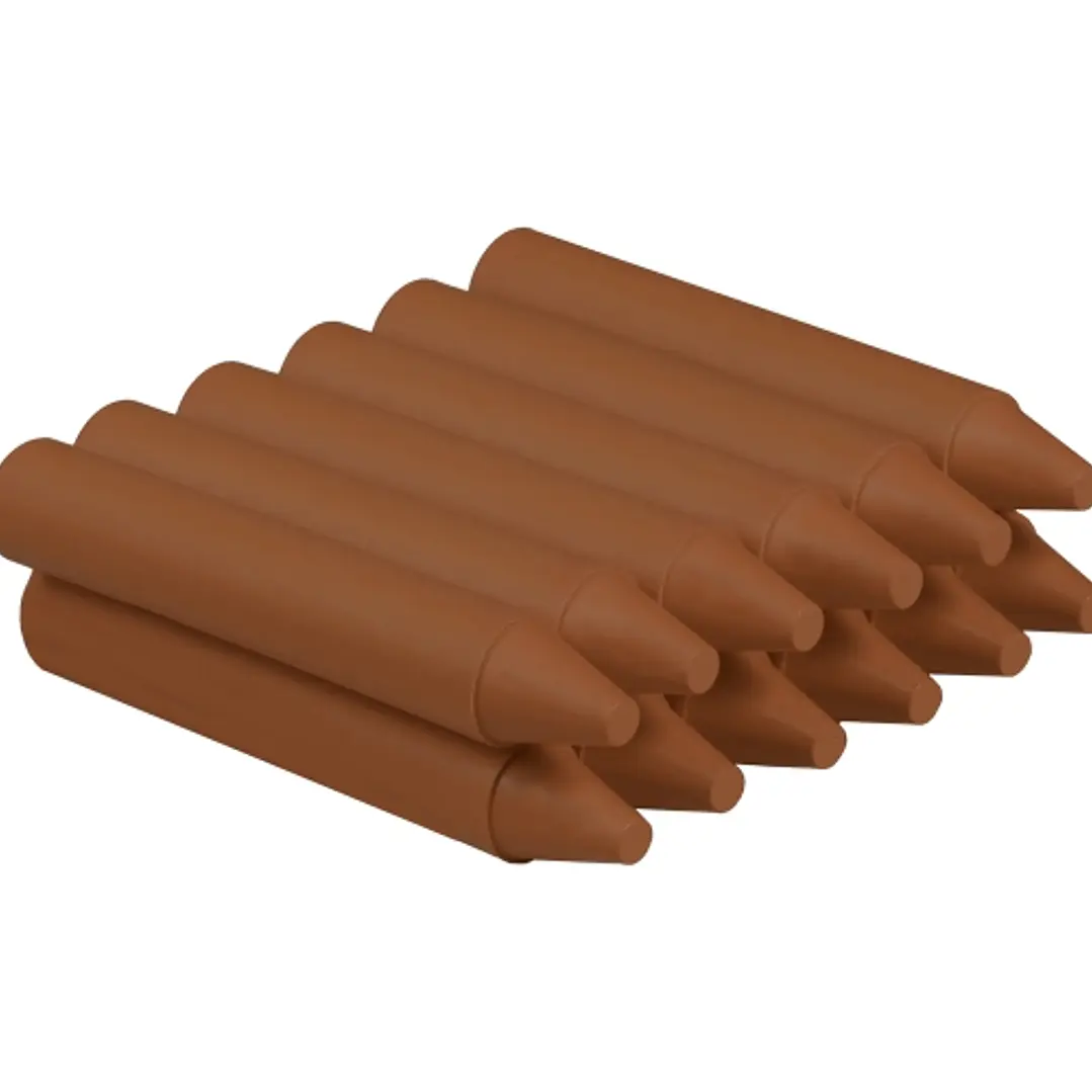 Jovi Estuche de 12 Ceras - No Manchan - No Huelen - Resistentes - Deslizan Bien - Faciles de Afilar - Ideales para Iniciacion al Dibujo - Color Marrón 1