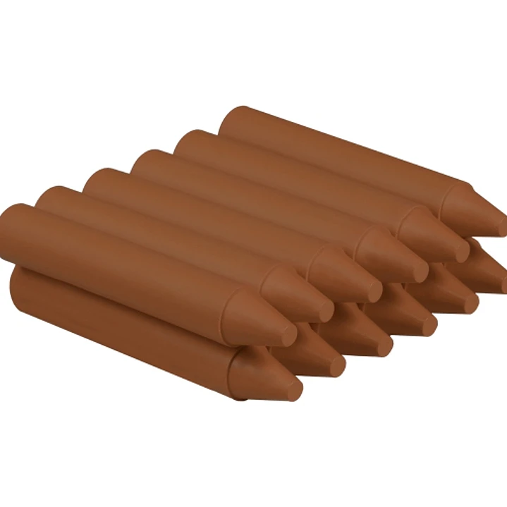 Jovi Estuche de 12 Ceras - No Manchan - No Huelen - Resistentes - Deslizan Bien - Faciles de Afilar - Ideales para Iniciacion al Dibujo - Color Marrón 1