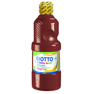 Giotto School Paint Tempera - 500ml - Lista para el Uso - Super Lavable - Botella Bio Pet - Color Marron