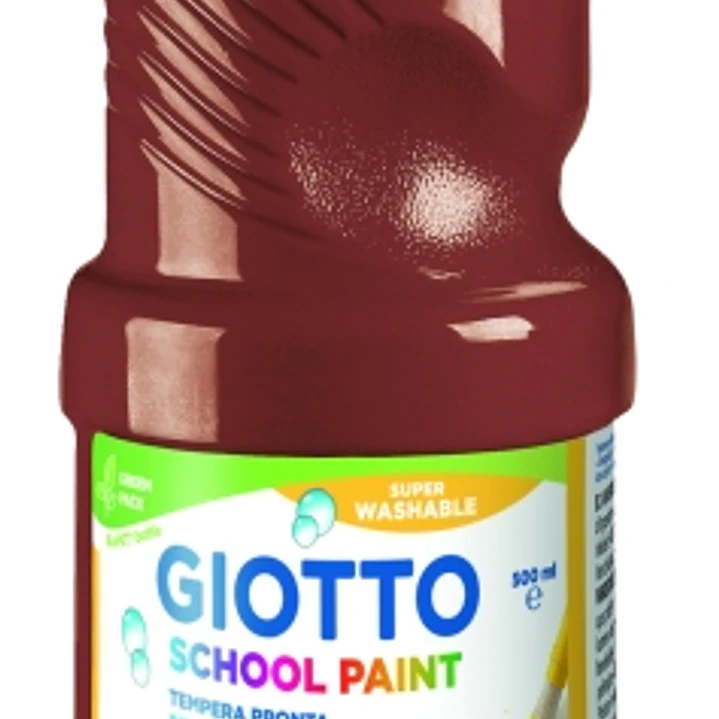 Giotto School Paint Tempera - 500ml - Lista para el Uso - Super Lavable - Botella Bio Pet - Color Marron 1