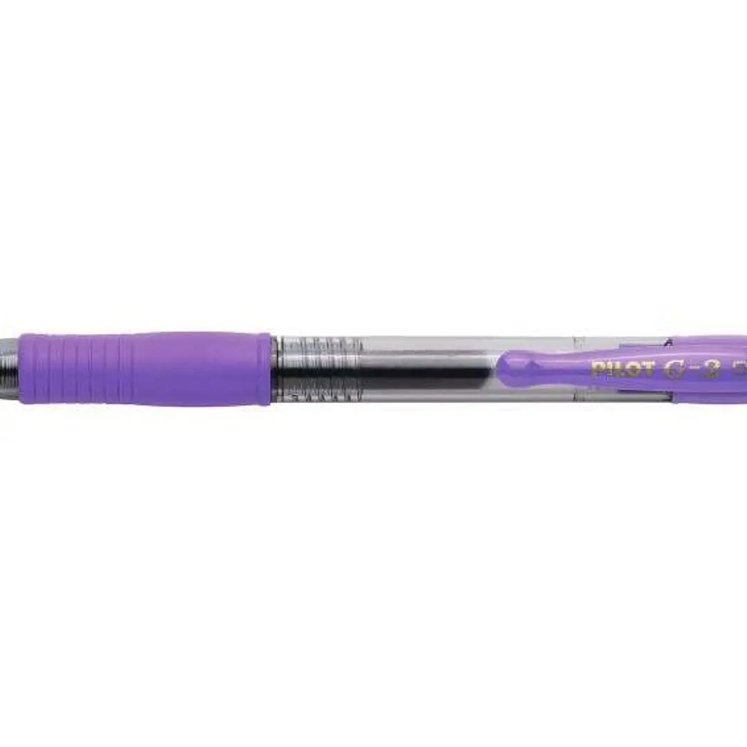 Pilot Boligrafo de Gel G2 Rollerball Retractil - Recargable - Punta de Bola Redonda 0.7mm - Trazo 0.32mm - Grip Ergonomico - Color Violeta 1