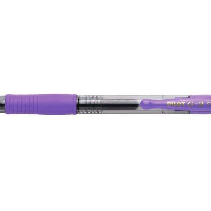 Pilot Boligrafo de Gel G2 Rollerball Retractil - Recargable - Punta de Bola Redonda 0.7mm - Trazo 0.32mm - Grip Ergonomico - Color Violeta 1