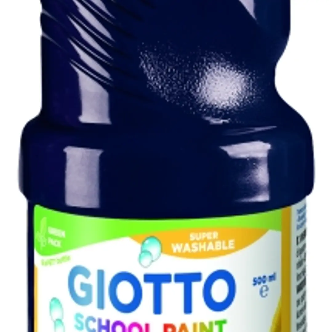 Giotto School Paint Tempera - 500ml - Lista para el Uso - Super Lavable - Botella Bio Pet - Color Negro 1