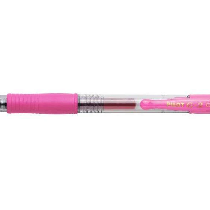 Pilot Boligrafo de Gel G2 Rollerball Retractil - Recargable - Punta de Bola Redonda 0.7mm - Trazo 0.32mm - Grip Ergonomico - Color Rosa 1