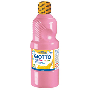 Giotto School Paint Tempera - 500ml - Lista para el Uso - Super Lavable - Botella Bio Pet - Color Rosa Claro