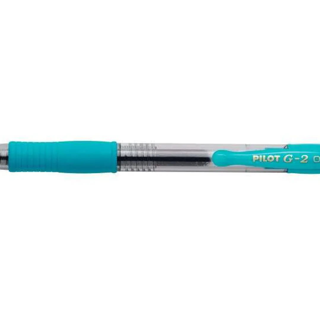 Pilot Boligrafo de Gel G2 Rollerball Retractil - Recargable - Punta de Bola Redonda 0.7mm - Trazo 0.32mm - Grip Ergonomico - Color Turquesa 1