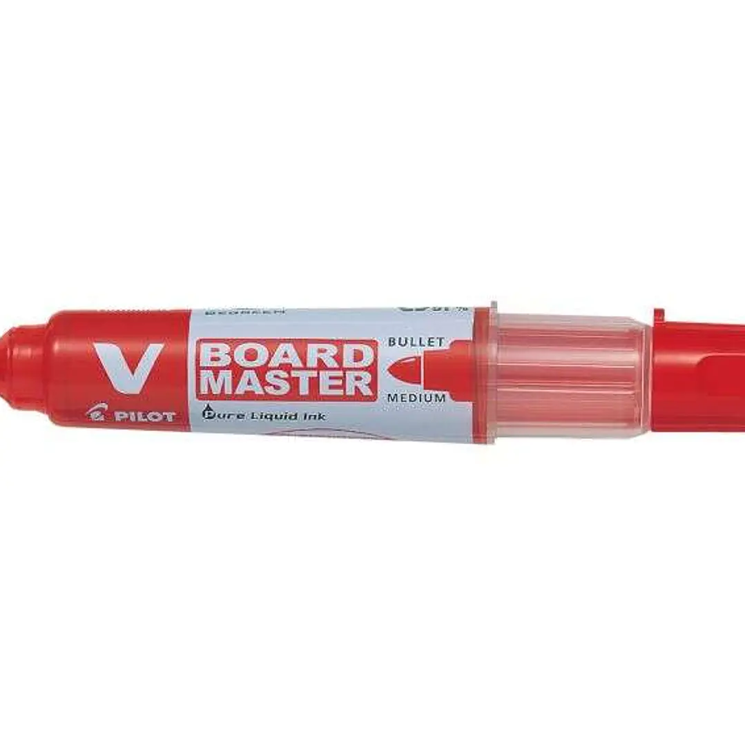 Pilot V-Board Master Begreen Rotulador para Pizarra Blanca - Punta Redonda 6mm - Trazo 2.3mm - 91% Plastico Reciclado - Recargable - Color Rojo 1