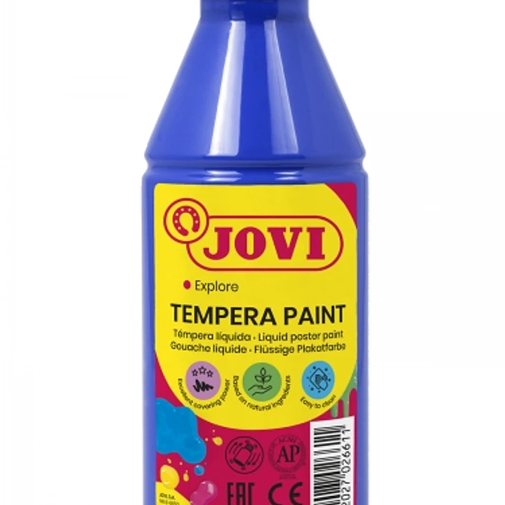 Jovi Tempera Paint Tempera Liquida 250ml - Base Agua - Lista para Usar - Alto Poder Cubriente - Secado Rapido - Excelente Fluidez - Adherencia en Mult 1