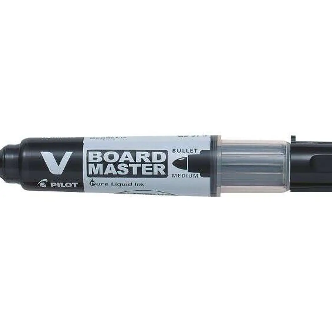 Pilot V-Board Master Begreen Rotulador para Pizarra Blanca - Punta Redonda 6mm - Trazo 2.3mm - 91% Plastico Reciclado - Recargable - Color Negro 1