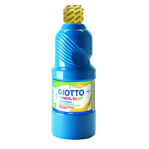 Giotto School Paint Tempera - 500ml - Lista para el Uso - Super Lavable - Botella Bio Pet - Color Cyan