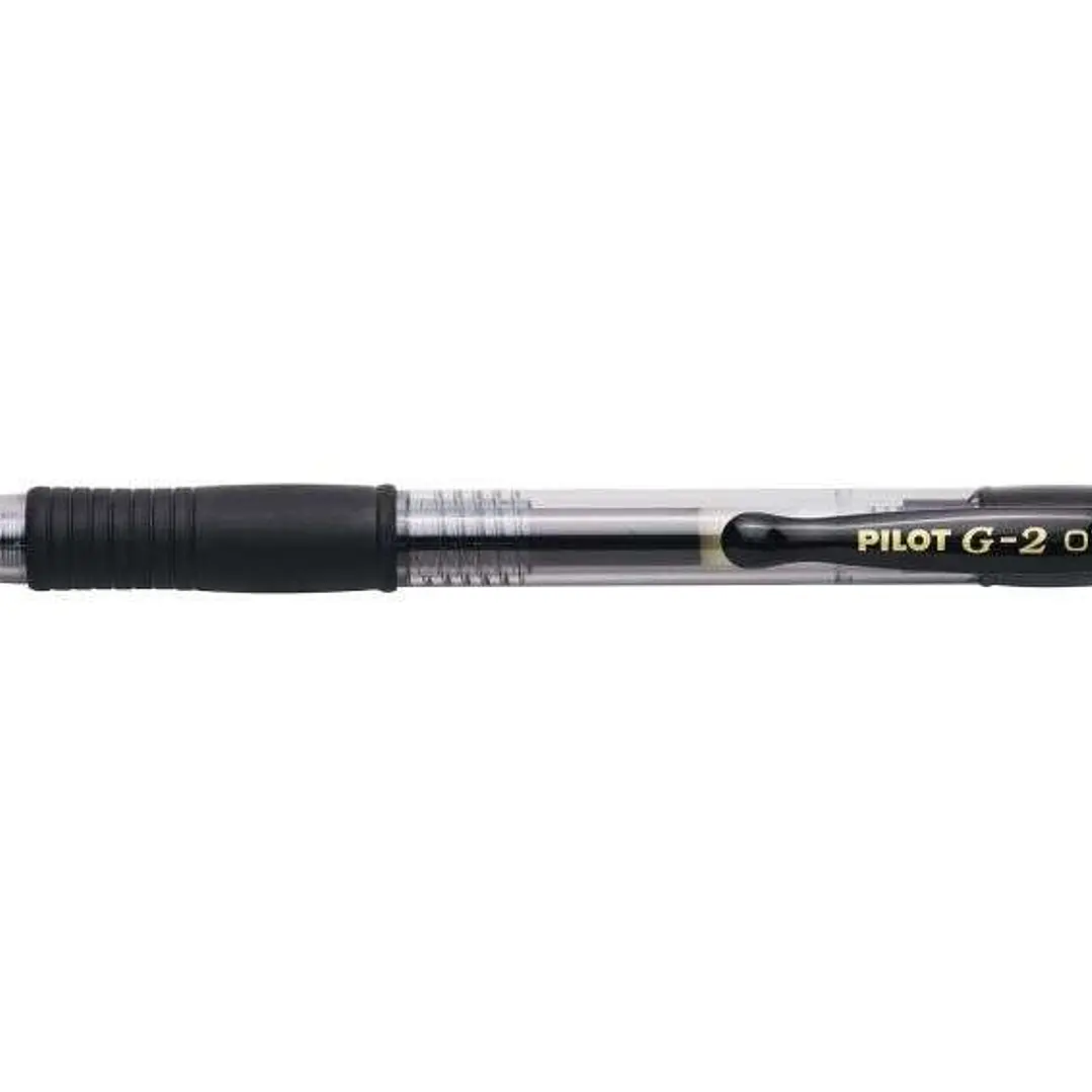 Pilot Boligrafo de Gel G2 Rollerball Retractil - Recargable - Punta de Bola Redonda 0.7mm - Trazo 0.32mm - Grip Ergonomico - Color Negro 1