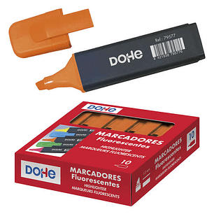 Dohe Marcadores Fluorescentes - Punta Biselada de 1-5mm - Clip en la Capucha - Apto para Todo Tipo de Papel - Color Naranja