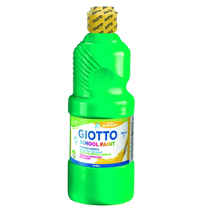 Giotto School Paint Tempera - 500ml - Lista para el Uso - Super Lavable - Botella Bio Pet - Color Verde