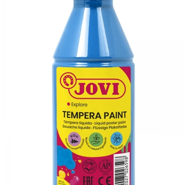 Jovi Tempera Paint Tempera Liquida 250ml - Base Agua - Lista para Usar - Alto Poder Cubriente - Secado Rapido - Excelente Fluidez - Adherencia en Mult 1