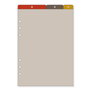 Finocam R1062 Separadores Superiores para Agendas Open - 3 Solapas - Formato 1000 - 155x2x225mm - PVC - Color Marron