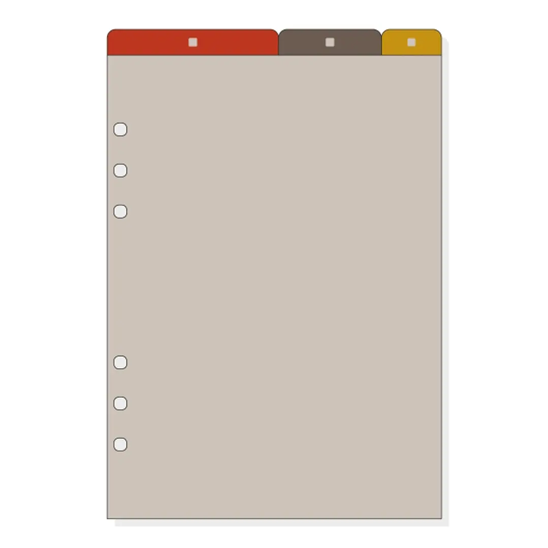 Finocam R1062 Separadores Superiores para Agendas Open - 3 Solapas - Formato 1000 - 155x2x225mm - PVC - Color Marron 1