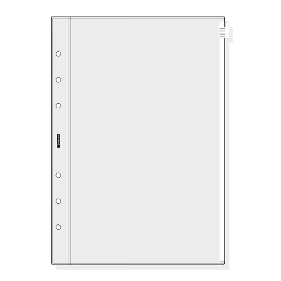 Finocam R571 Funda para Agendas Open - Cierre de Cremallera - Formato 500 - 129x2x182mm - PVC - Color Gris Claro 1