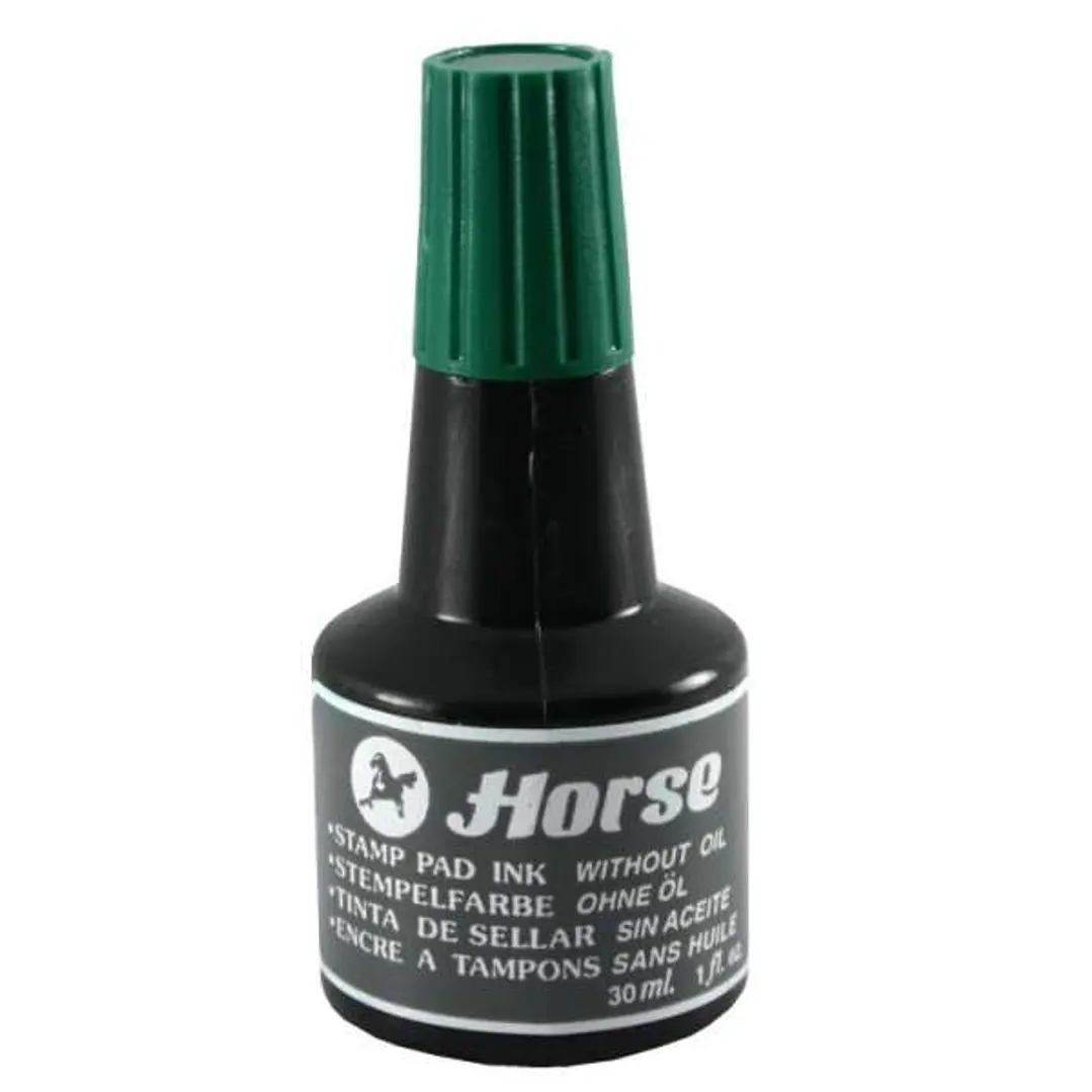 Horse Bote de Tinta para Tampon 30ml - Sin Aceite - Color Verde 1