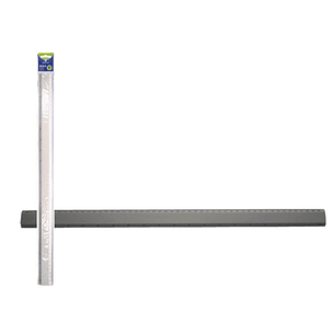 Bismark Regla Milimetrada 50cm - Fabricada en Aluminio - Con Bisel para las Lineas a Tinta - Color Aluminio