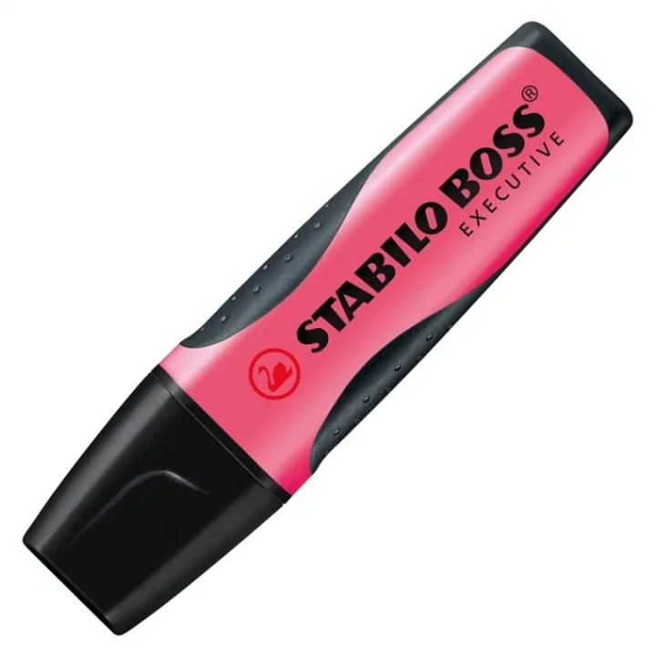 Stabilo Boss Executive Marcador Fluorescente - Zona de Agarre - Trazo entre 2 y 5mm - Recargable - Tinta con Base de Agua - Color Rosa 1