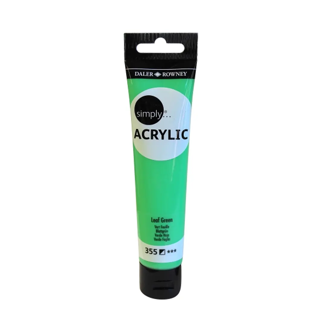 Daler Rowney Simply Pintura Acrilica - Tubo de Plastico - 75ml - Color Verde Hoja 1