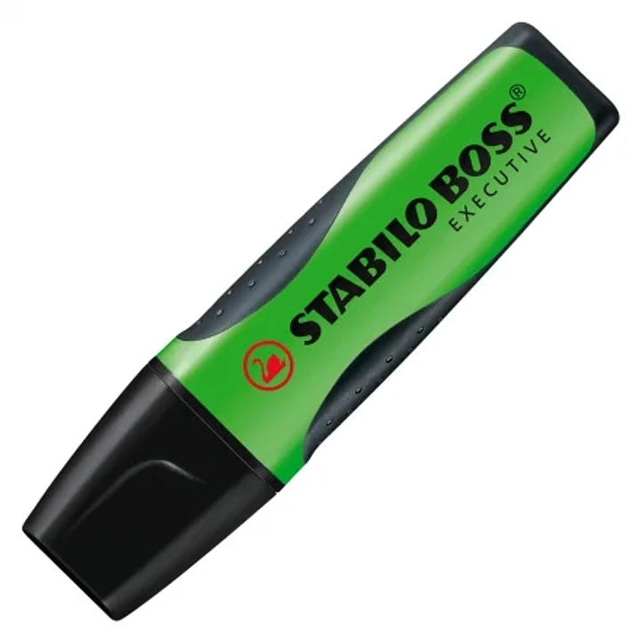 Stabilo Boss Executive Marcador Fluorescente - Zona de Agarre - Trazo entre 2 y 5mm - Recargable - Tinta con Base de Agua - Color Verde 1