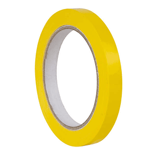 Apli Cinta Adhesiva Amarilla 12mm x 66m - Resistente al Agua y a la Intemperie - Facil de Cortar y Manipular - Ideal para Etiquetar y Marcar - Amarill