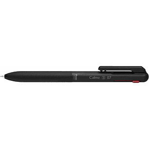 Pentel Calme Boligrafo Retractil de 3 Colores 0.7mm - Cuerpo Color Negro - Colores Tinta Azul, Rojo y Negro