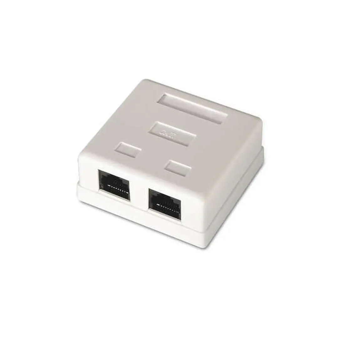 Aisens Roseta de Superficie RJ45 Cat.6 UTP 2 Tomas - Color Blanco 1