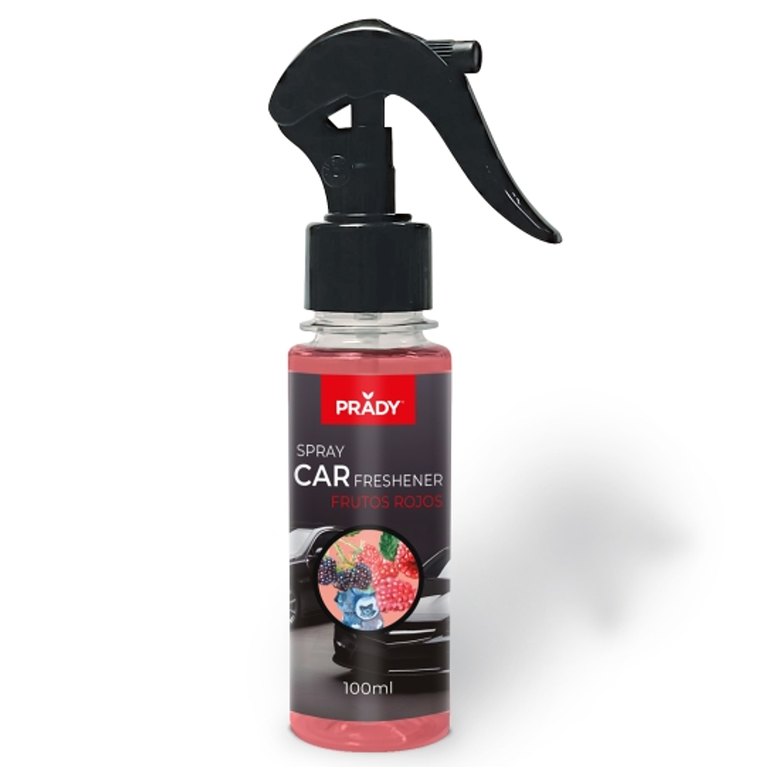 Prady Ambientador Coche Frutos Rojos - Frasco de 100 ml - Spray Pulverizador 1