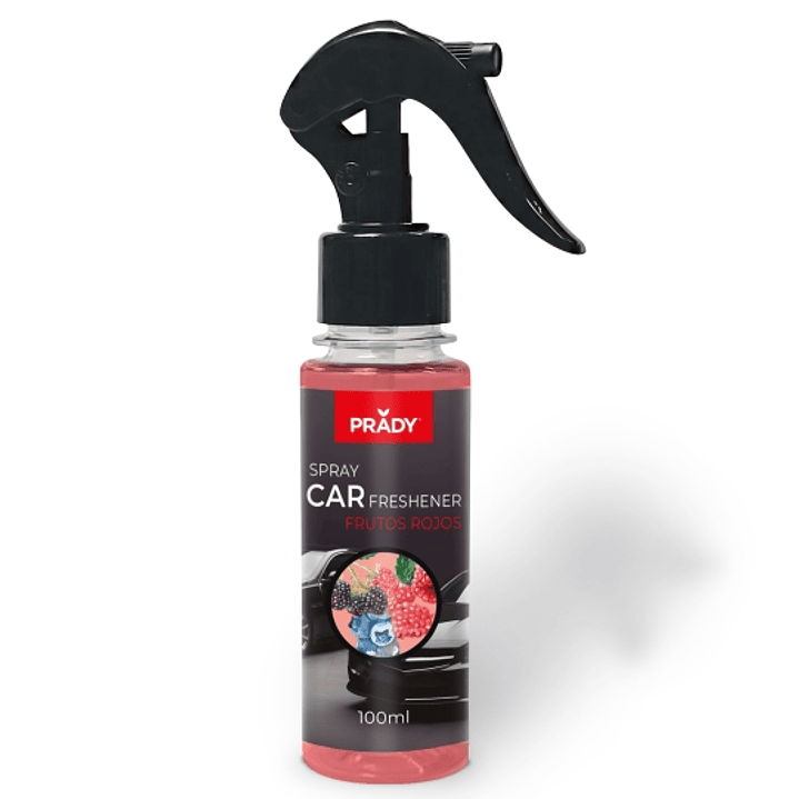 Prady Ambientador Coche Frutos Rojos - Frasco de 100 ml - Spray Pulverizador 1