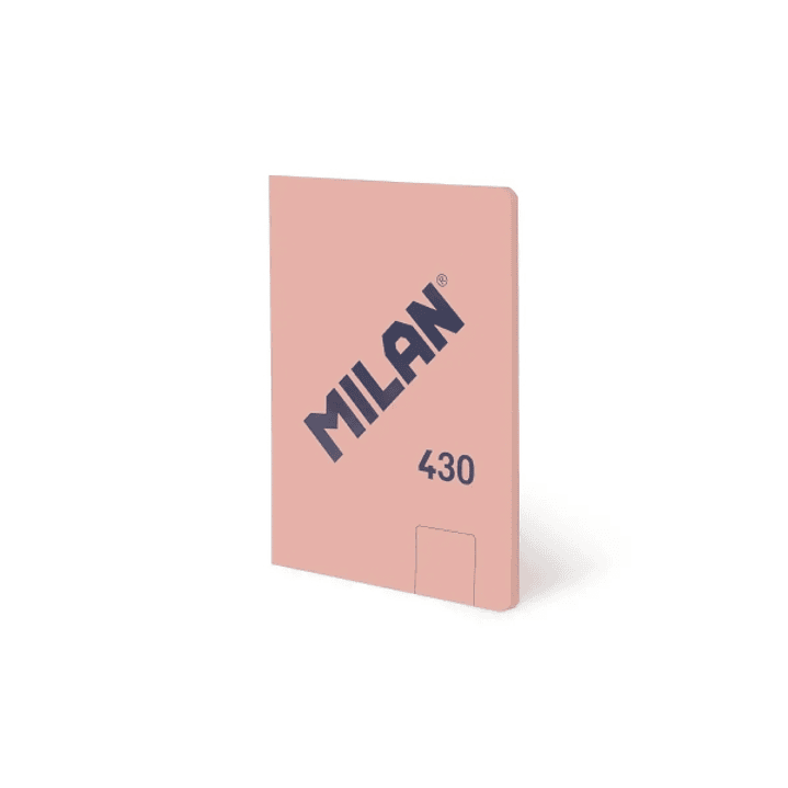 Milan 430 Libreta Encolada Formato A5 Hojas Blancas - 48 Hojas de 95 gr/m2 - Microperforado - Tapa Blanda - Color Rosa 1