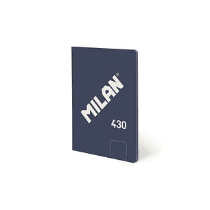 Milan 430 Libreta Encolada Formato A5 Hojas Blancas - 48 Hojas de 95 gr/m2 - Microperforado - Tapa Blanda - Color Azul