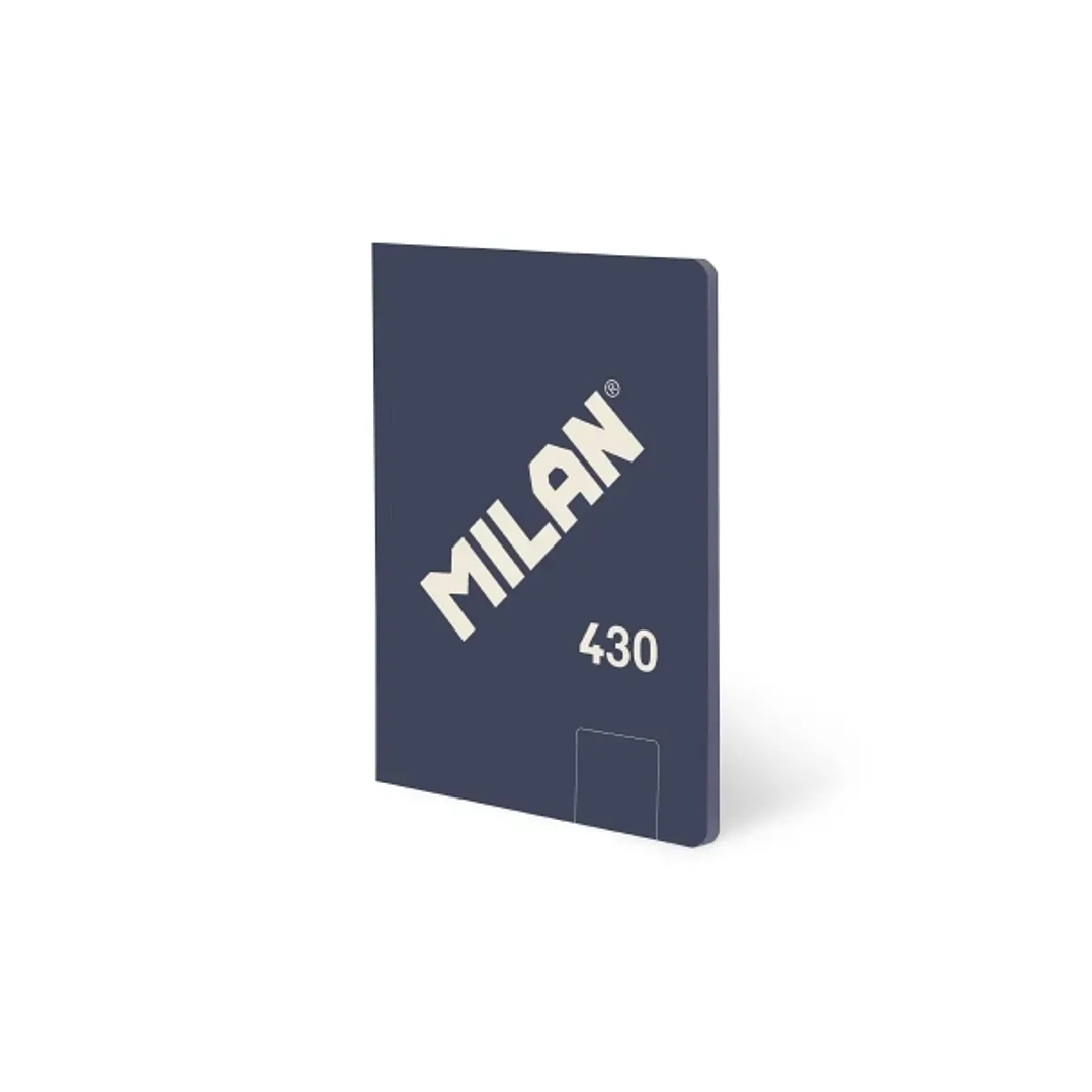 Milan 430 Libreta Encolada Formato A5 Hojas Blancas - 48 Hojas de 95 gr/m2 - Microperforado - Tapa Blanda - Color Azul 1