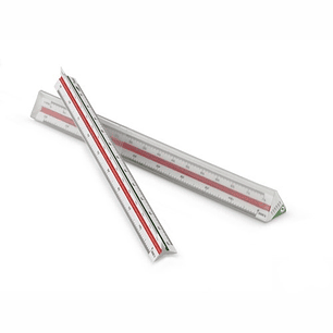 Faibo Regla Escala de Reduccion de 30cm - Escala 1:100, 1:200, 1:250, 1:300, 1:400, 1:500 - 3 Ranuras de Color