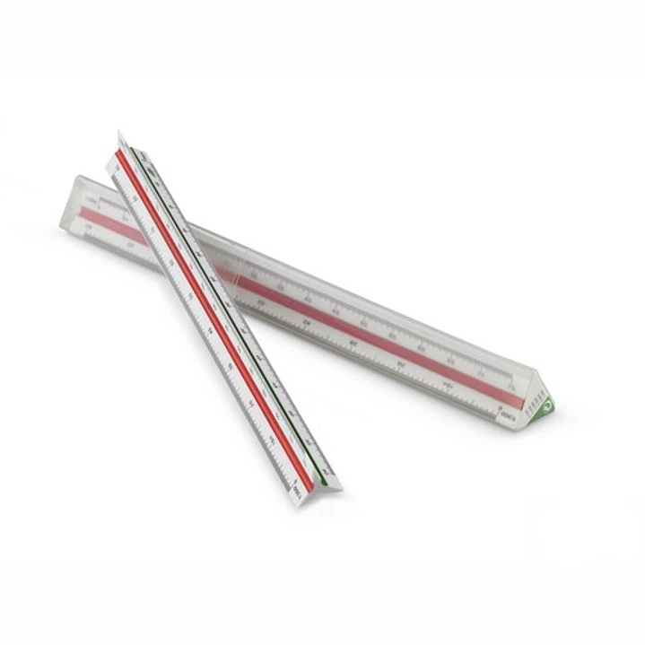 Faibo Regla Escala de Reduccion de 30cm - Escala 1:100, 1:200, 1:250, 1:300, 1:400, 1:500 - 3 Ranuras de Color 1