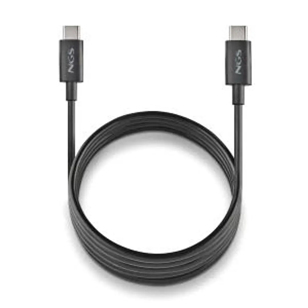 NGS ZYRO 60W-1 Cable USB-C a USB-C - Cargar Rapida - 480 Mbps - 15W - 1 Metro - Color Negro 1