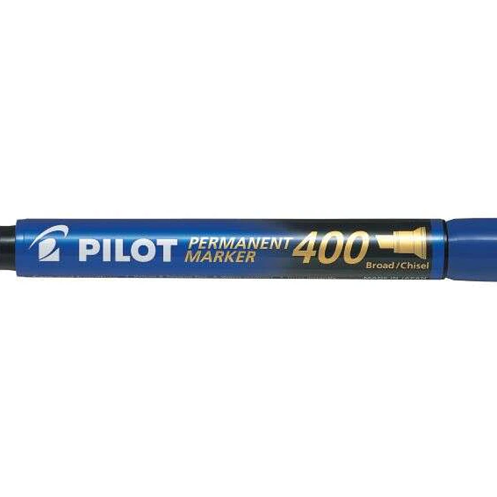 Pilot Rotulador Permanente 400 - Punta Biselada 4,5mm - Trazo 4mm - Color Azul 1