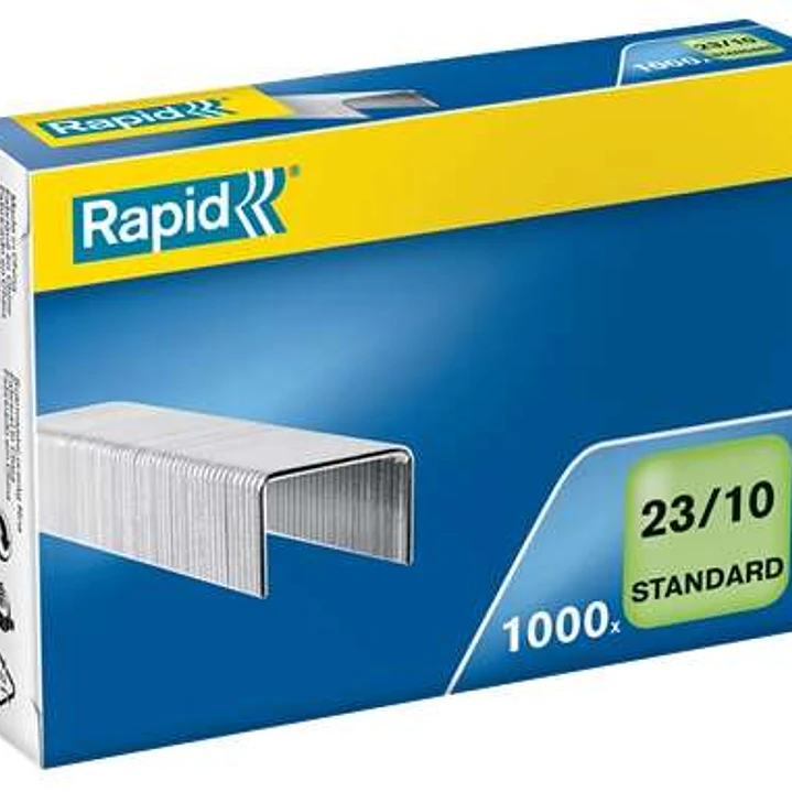 Rapid Caja de 1000 Grapas 23/10 - De 40 a 70 Hojas - Alambre Galvanizado - Patilla de 10mm 1