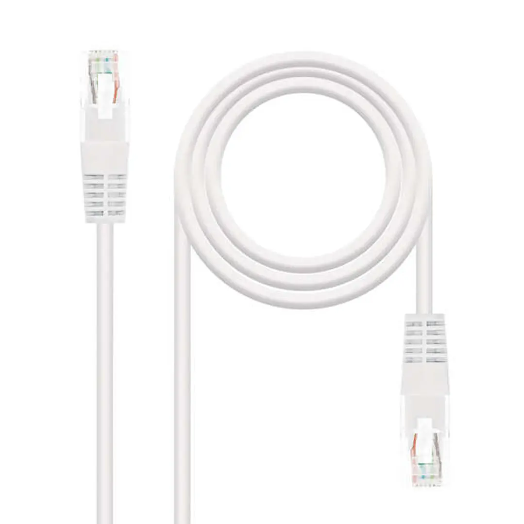 Nanocable Cable Red Latiguillo RJ45 CAT.6 UTP AWG24 - 25 cm - Color Blanco 1