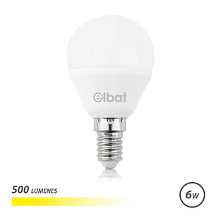 Elbat Bombilla LED G45 6W 500LM E14 Luz Calida - 3000K - Color Blanco